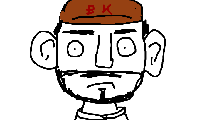 Boumi dessiné avec sa casquette BK
